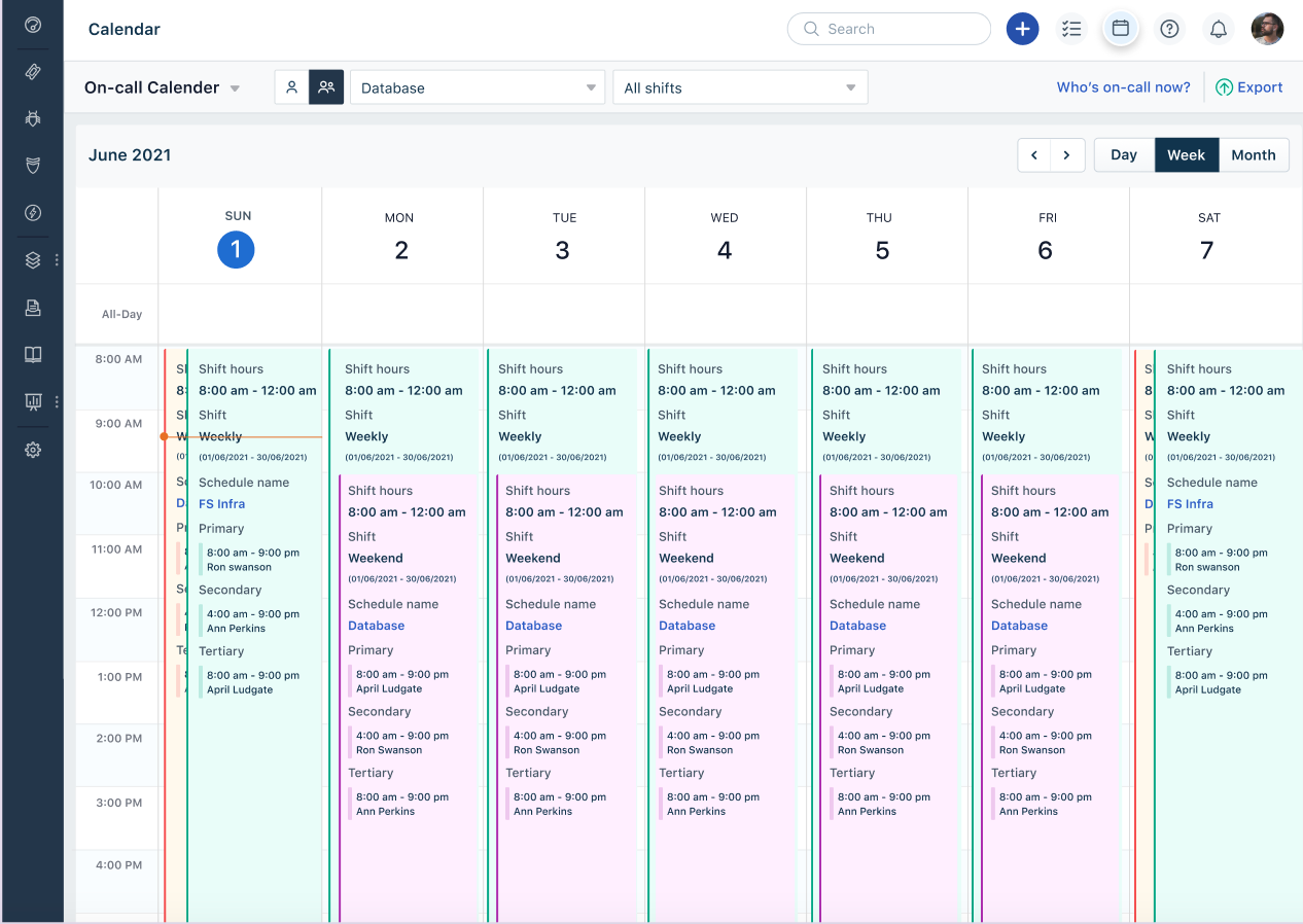 Freshservice Calendario On-Call